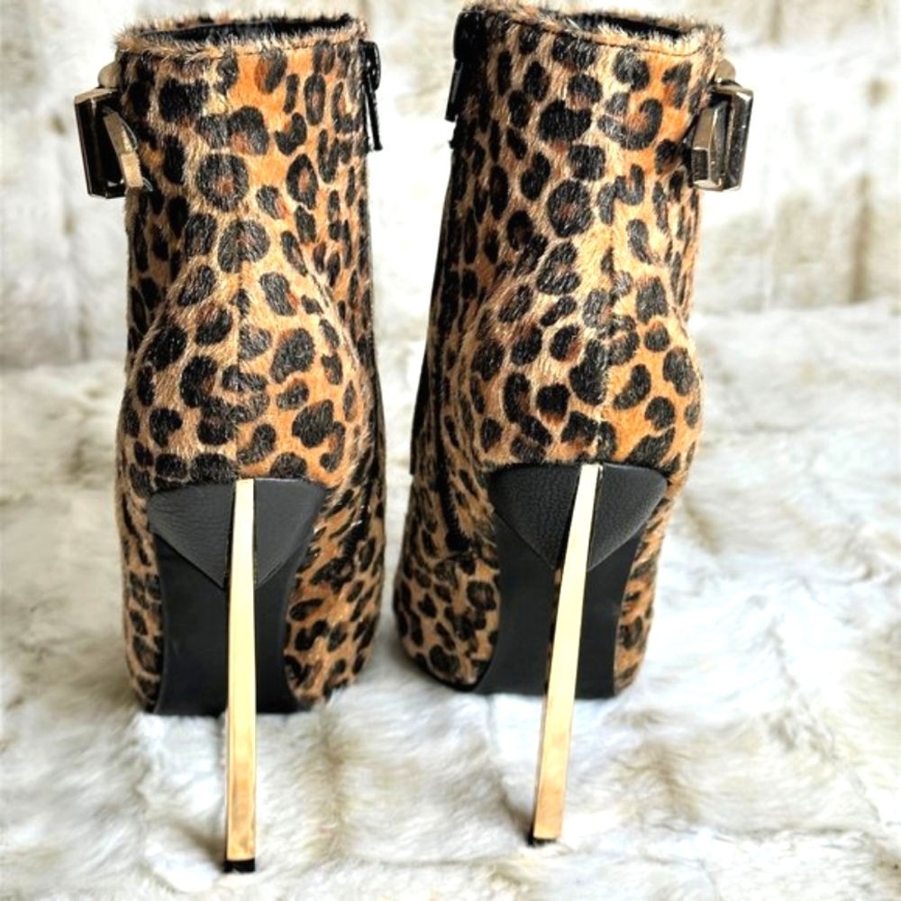 * Privileged Leopard High Heel Ankle Boots Privileged - Picture 8 of 13